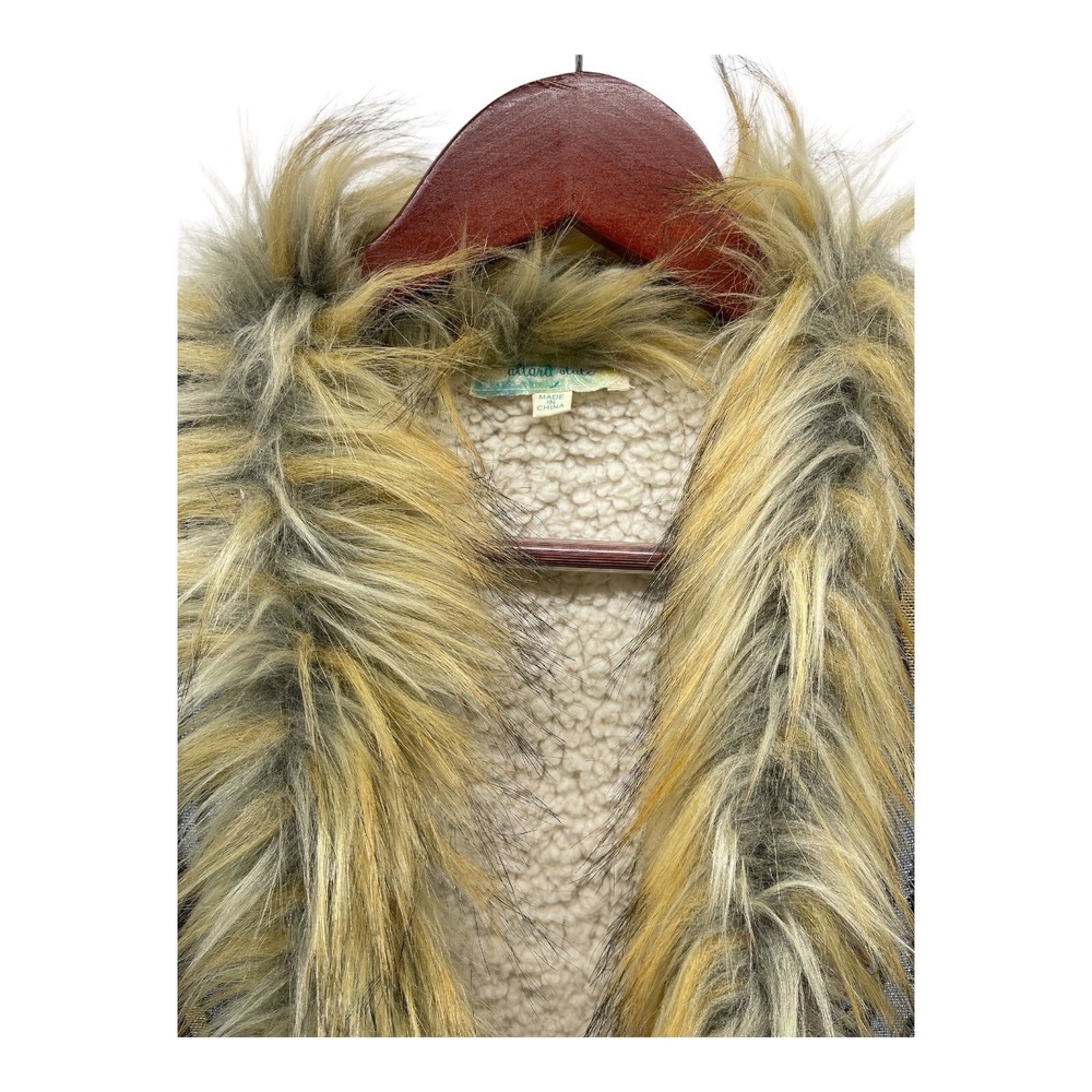 Women's Altard State Tapestry Vest Urban Outfitters Tribal Faux Sherpa Lined S - Picture 2 of 5